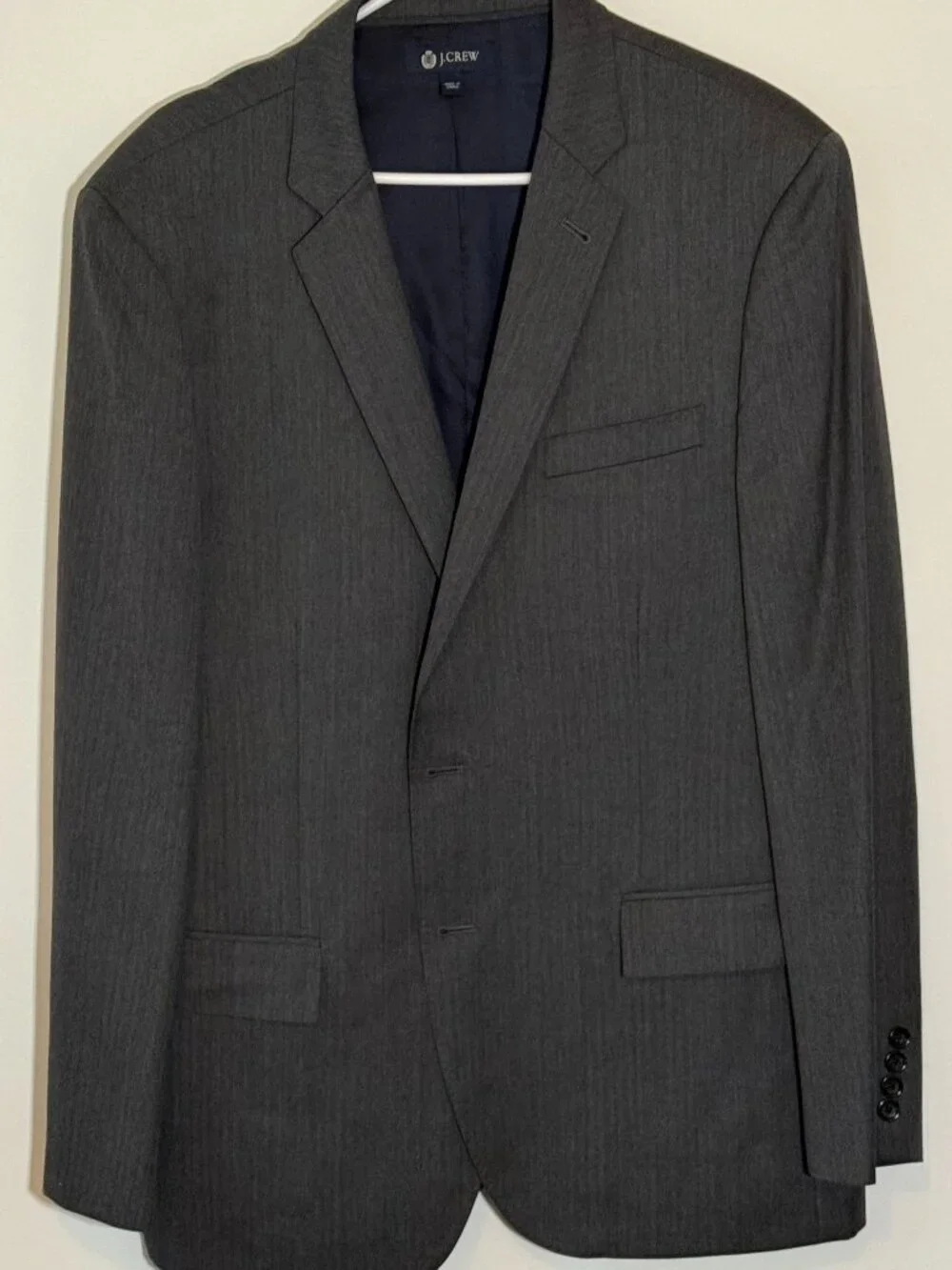J.Crew Ludlow two-piece suit in a classic charcoal gray.